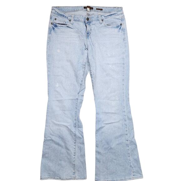 Aeropostale size 7/8 stretch flare light wash jeans low rise distressed bootcut - Picture 1 of 5